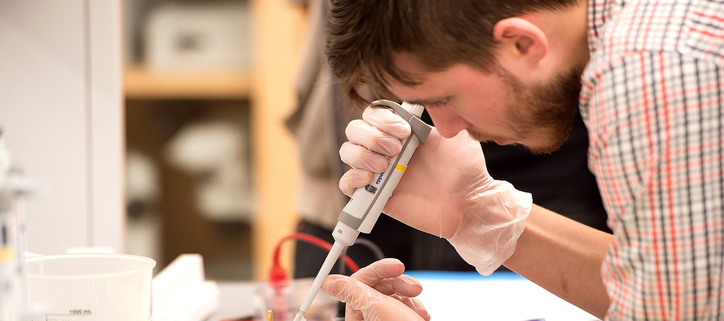 Student in the biology lab